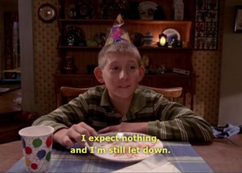 I expect nothing and i'm still disappointed-- Malcolm in the Middle Meme Italia, Sticker Whatsapp, Twitter Meme, Meme Reaction, Expect Nothing, Reaction Memes, Let Down, Memes Br, Film Quotes