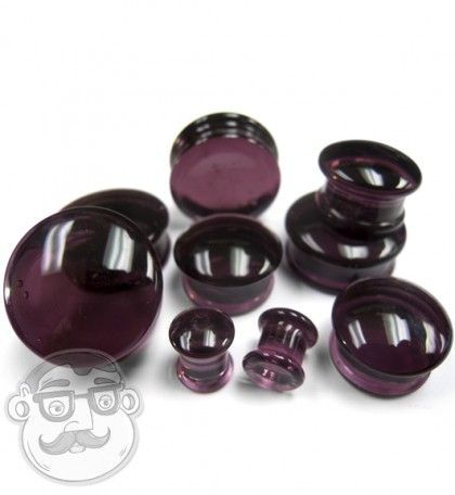 Concave Purple Glass Plugs Gauge Jewelry, Gauge Plugs, Ear Stretching, 00 Gauge, Mod Jewelry, Gold Body Jewellery, Fake Plugs, Stone Plugs, Wood Plugs