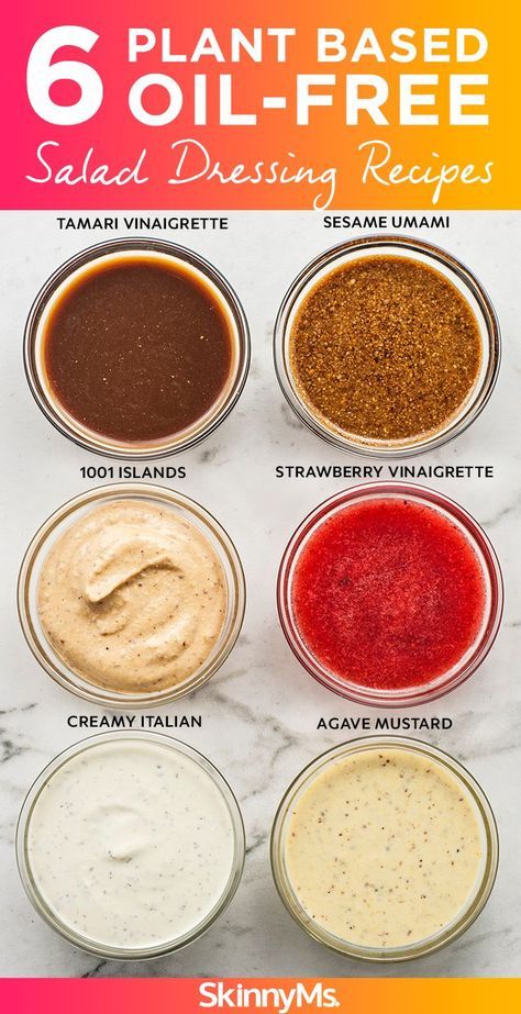 There's a reason these dressings are so popular right now. | 6 Plant Based Oil-Free Salad Dressing Recipes #plantbased #vegan #healthyrecipes #cleaneating Plant Based Salad Dressing, Oil Free Salad Dressing, Vegan Salad Dressing, Vegan Dressing, Wfpb Recipes, Plant Based Diet Recipes, Plant Based Whole Foods, Resep Diet, Vegan Sauces