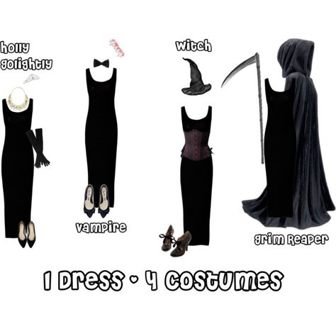 Halloween Costumes W A Black Dress, Black Dress Costumes Halloween, Black Dress For Halloween Costume, Halloween Costumes All Black Outfit, Halloween Costume Ideas Black Dress, Costumes With A Black Dress, Long Black Dress Costume, Long Black Hair Halloween Costume Ideas, Black Long Dress Halloween Costume