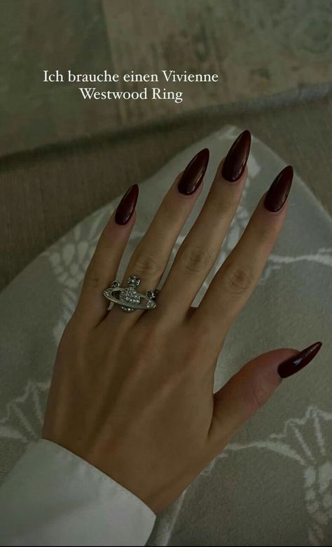 nails elegant fancy red viviennewestwood Alessia Persephone, Persephonesblood Aesthetic, Red Fancy Nails, Persephone Nails, Fancy Red Nails, Persephonesblood Alessia, Dark Feminine Nails, Bedroom 2022, Makeup Challenge