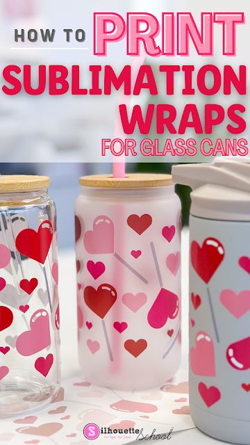 Create perfectly sublimated, color popping glass cans with this sublimation tutorial! Silhouette Cameo Beginner, Tumblers Epoxy, Glass Tumbler Design, Tumblers Ideas, Silhouette School Blog, Cat Jigsaw Puzzle, Tumbler Wrap Template, Sublimation Wraps, Sublimation Ideas Projects