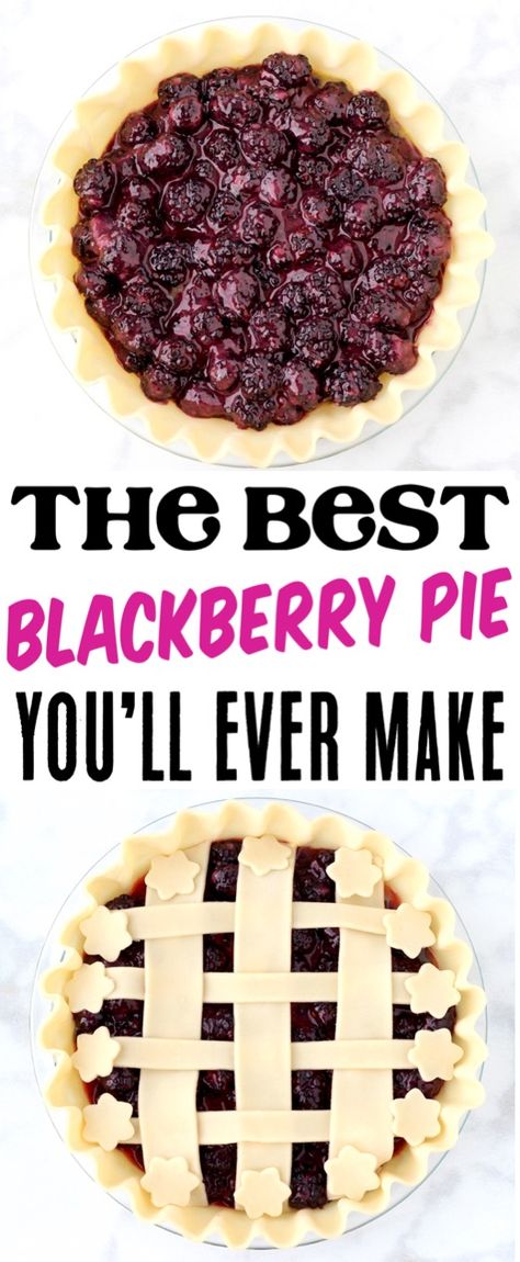 Fresh Blackberry Pie, Fruit Pie Recipes Easy, Homemade Pie Filling, Easy Blackberry Pie, Easy Fruit Pie, Blackberry Pie Recipe, Easy Homemade Pie, Pie Recipe Easy, Cream Cheese Pie Recipes