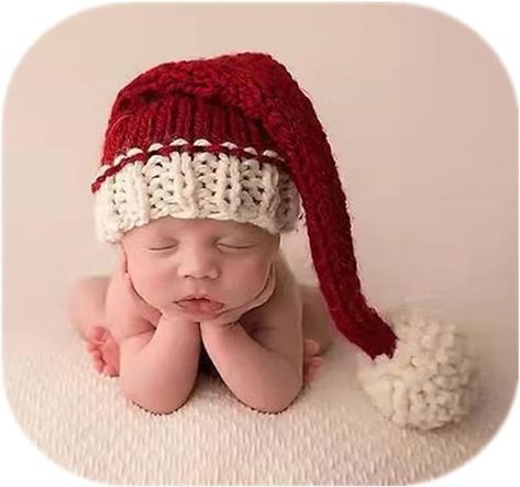 Vemonllas Christmas Newborn Photography Props Baby Photo Props Outfit Hat Newborn Photoshoot Xmas Santa Claus Red Hat Christmas Newborn Photography, Newborn Christmas Photography, Newborn Baby Props, Newborn Photography Outfit, Christmas Newborn, Christmas Photo Props, Newborn Christmas, Baby Props, Photoshoot Props