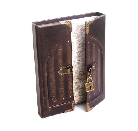 Medieval Journal, Journal Sketchbook, Leather Diary, Handmade Leather Journal, Book Necklace, Book Jewelry, Mini Journal, Handmade Notebook, Fairy Door