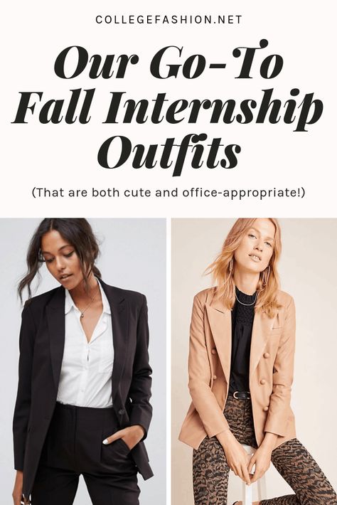 Our favorite fall internship outfits for every office College Internship Interview Outfit, Dc Internship Outfit, Fall Internship Outfit, Internship Interview Outfit, Fall Interview Outfit, Best Business Casual Outfits, Internship Outfit, Business Professional Dress, Internship Fashion