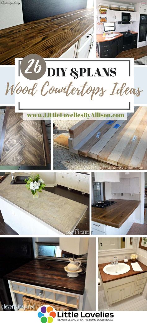 Making Wooden Countertops, Diy Pallet Countertops, Bar Countertop Ideas, Diy Wood Counters, Wood Island Countertop, Reclaimed Wood Counter, Reclaimed Wood Countertop, Rustic Countertops, Wooden Countertops Kitchen