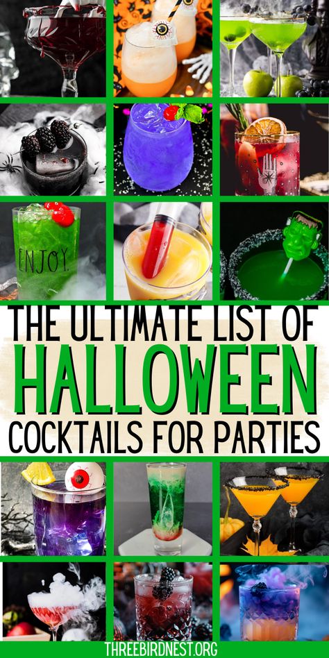 Halloween Drink Names, Basic Cocktail Recipes, Mini Cocktail Kit, Halloween Shooters, Divine Recipes, Easy Halloween Cocktails, Spooky Drinks, Autumn Cocktail, Whiskey Lemonade