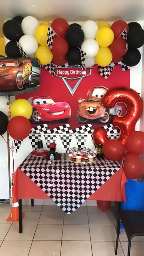 Lighting Mcqueen Birthday Party Decorations, Macqueen Theme Party, Cars Theme Birthday Party Decorations, Mcqueen Birthday Party Decoration, Cars 3rd Birthday Party, Mcqueen Birthday Party, Cars Themed Birthday Party, برق بنزين, Mcqueen Birthday