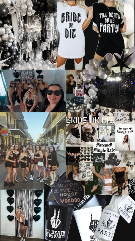 Black and white outfits. Spooky! New Orleans! Bachelorette Outfit Themes, Bachelorette Party Planner, Bride Or Die, New Orleans Bachelorette, Scottsdale Bachelorette, Bachelorette Bachelor Party, Wedding Bachelorette Party, Bachelorette Party Planning, Bachelor/bachelorette Party