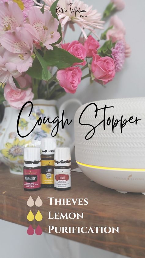 Young Living Cough Diffuser Blend, Sick Essential Oil Blend, Cough Relief Diffuser Blend, Cough Essential Oils, Dry Cough Diffuser Blend, Essential Oil For Coughing, Sick Day Diffuser Blends, Sick Diffuser Blend, Diffuser Blends For Cough