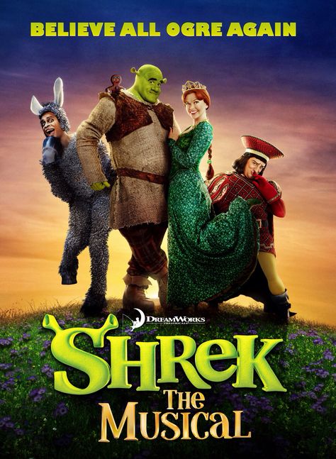 Netflix Movies For Kids, Shrek Musical, Shrek Jr, Musical Characters, Broadway Posters, Shrek The Musical, Sutton Foster, Live Theater, Kids' Movies