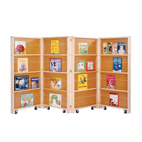 Jonti-Craft® Mobile Library Bookcase Creative Room Dividers, Mobile Library, Library Bookcase, Classroom Storage, Wood Book, Book Holders, Book Storage, School Furniture, Space Saving Storage