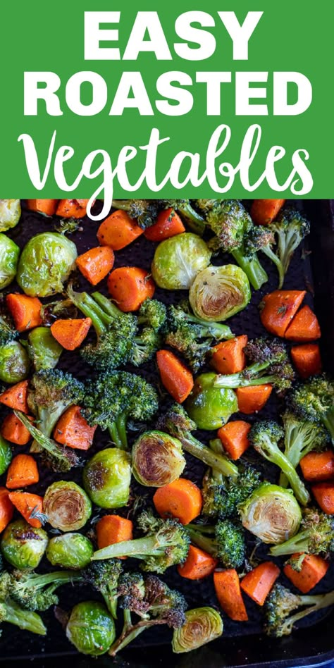 These Easy Roasted Vegetables are the perfect way to use up any extra veggies you have lying around! You can use almost any kind of vegetables you like and add in extra seasonings to shake things up. These easy roasted vegetables can be enjoyed as a side dish or mixed into other dishes such as rice and pasta! #roastedveggies #roastedvegetables #vegetablerecipe #vegetables #vegan Roasted Mixed Vegetables, Kid Friendly Vegetarian Recipes, Mix Vegetable Recipe, Easy Roasted Vegetables, Roasted Veggies In Oven, Thanksgiving Vegetables, Roasted Vegetables Oven, Baked Veggies, Healthy Vegetable Recipes