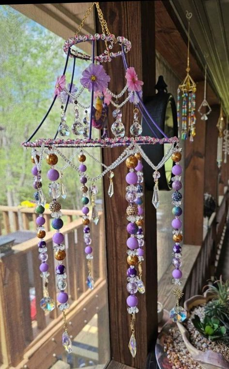 Decorated Lamp Shades, Beaded Lampshade Diy, Beaded Lamp Shade, Diy Lampshade, Mobile Chandelier, Beaded Lampshade, Beaded Lamps, Handmade Chandelier, Lampshade Chandelier