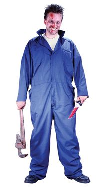 Killer Mechanic Costume!!! Mechanic Costume, Luigi Halloween Costume, Policeman Costume, Costume Zombie, Fireman Costume, Astronaut Costume, Cowboy Costume, Devil Horns, Zombie Costume