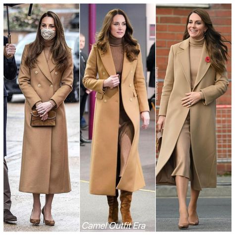 16 of Kate Middleton's Clothing Eras Since Becoming a Royal - Dress Like A Duchess Kate Middleton Coat, Camel Outfit, Jenny Packham Dresses, Mod Look, Kate Middleton Outfits, Short Dress Styles, Princess Catherine, Princess Kate Middleton, Navy Coat