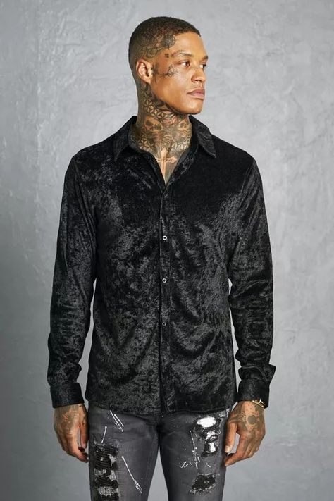 Velvet Shirt Men, Black Shirt Men, Black Velvet Shirt, Long Sleeve Men, Velvet Shirt, Fashion Suits For Men, Sleeve Men, White Long Sleeve Shirt, Plain Shirts