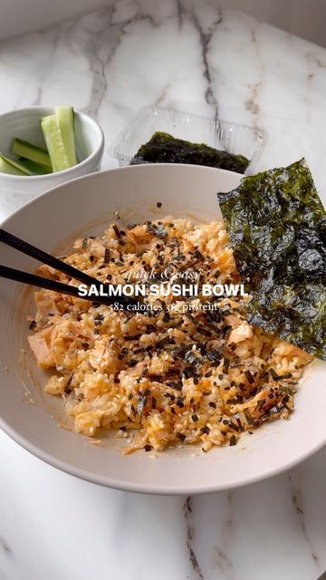 Salmon Rice Kewpie Mayo, Meals With Salmon, Kewpie Mayo Uses, Salmon Sushi Bowl, Meal Prep Snacks, Healthy High Protein Meals, Health Dinner, Healthy Food Dishes, Healthy Food Motivation