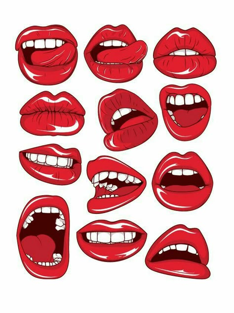 Lips Illustration, Lip Art Makeup, Lip Wallpaper, Pop Art Girl, Lips Drawing, Lip Tattoos, Dope Art, Lip Art, Wall Photos