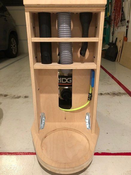 Shop Vac Cabinet, Shop Vac Cart, Woodshop Workbench, Oscillating Spindle Sander, Woodsmith Plans, Cross Cut Sled, Garage Projects, Garage Storage Inspiration, Small Workspace