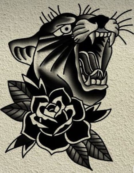 Crazy Artwork, Tattoos For Women Arm, Traditional American Tattoo, Traditional Tiger Tattoo, Black Cat Tattoos, Traditional Tattoo Sleeve, Sketch Tattoo Design, Old School Tattoo Designs, American Illustration