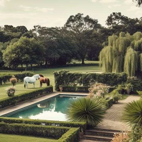 Horse Field, English Countryside Home, Idyllic Countryside, Equestrian Farm, Old Money House, Dream House Aesthetic, Orchard Garden, Beautiful Outdoor Living Spaces, Beautiful Farmhouse