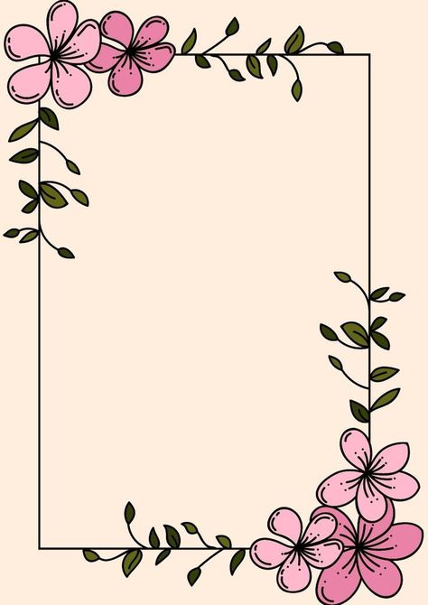 Borders And Frames For Project, Flower Cover Page Design, Pink Flower Border Design, Teacher Portfolio Cover Design, Flower Boarder Designs Aesthetic, Flower Book Cover Design, Border Designs For Social Projects, Pink Boarders Designs For Projects, Flower Border Designs For Projects