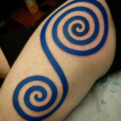 Blue Spiral Tattoo | Tattoo Ideas and Inspiration Blue Spiral Tattoo, Blue Celtic Tattoo, Celtic Symbol Tattoos, Spiral Tattoo Ideas, Cleric Dnd, Celtic Tattoo For Women, Spiral Tattoo, Cross Tattoo Meaning, Tattoo Celtic