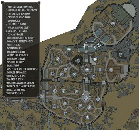 Whiterun (Skyrim) - The Elder Scrolls Wiki Skyrim Dnd Map, Whiterun Skyrim, Dnd Scenarios, Skyrim Dnd, Elder Scrolls Map, Minecraft Skull, Skyrim Map, Drawing Maps, Book Monster