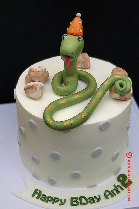 Snake Bday Cake, Snake Themed Cake, Snake Cake Ideas, Snake Cakes For Kids, Snake Birthday Cake, Reptile Cake, Snake Cake, Snake Cakes, Snake Birthday