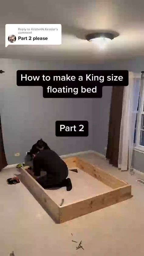 Floating Bed Diy, Spare Room Design, Diy Bed Frame Easy, Platform Bed Plans, Floating Platform Bed, Small Room Makeover, Bed Frame Plans, Bedroom Ideas For Small Rooms Diy, Wood Working Projects