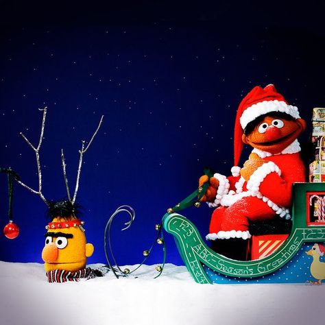 Christmas Muppets, Christmas Morning Quotes, Jim Henson Puppets, Beto Y Enrique, Muppets Party, Bert And Ernie, Sesame Street Muppets, Bert & Ernie, Silly Puppets