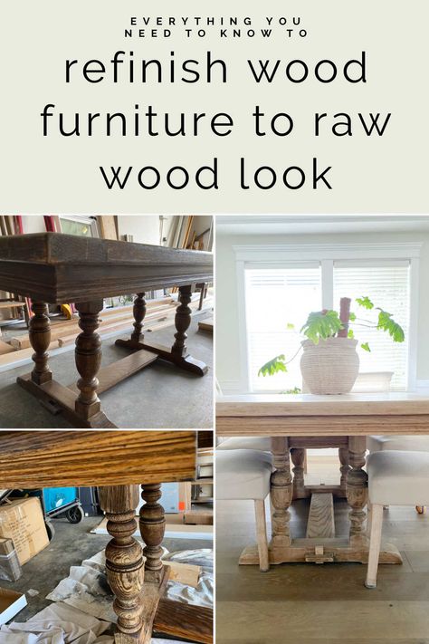 Everything You Need to Know to Bleach Furniture to Get the Raw Wood Look Bleach Furniture, Raw Wood Look, Easy Off Oven Cleaner, Refinish Wood Furniture, Bleached Wood, Mineral Spirits, Local Furniture, Kitchen Nook, Home Decor Living Room