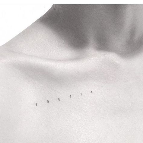 798114 #bangbangtattoo #bangbangnyc #microtattoo #numbers #linework #inkedgirls… Simple Tattoo Fonts, K Tattoo, Date Tattoos, Number Tattoos, Tattoo Feminina, Little Tattoos, Minimal Tattoo, Line Tattoos, Piercing Tattoo