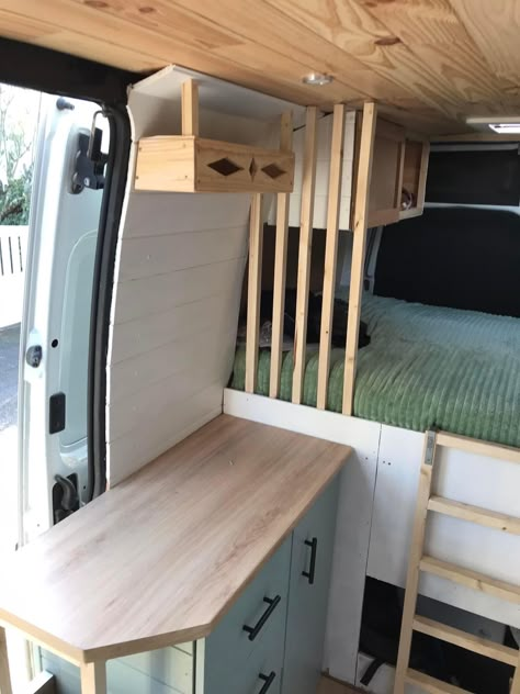 Van Shelf Ideas, Van Conversion Bike, Caravan Interior Makeover, Van Decor, Caravan Storage, Campervan Ideas, Van Conversion Interior, Caravan Interior, Camper Storage