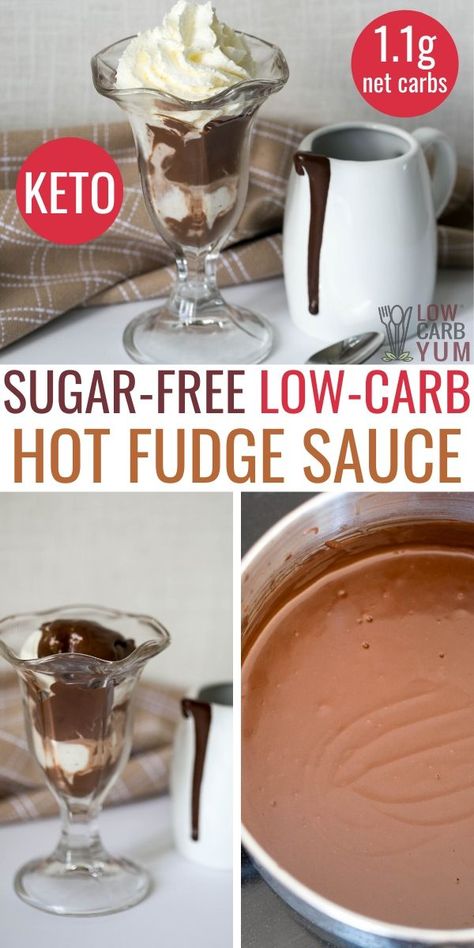 Sugar Free Hot Fudge Sauce, Hot Fudge Sauce Recipe, Fudge Sauce Recipe, Keto Sauces, Hot Fudge Sauce, Low Carb Ice Cream, Postre Keto, Homemade Breads, Low Carb Sauces