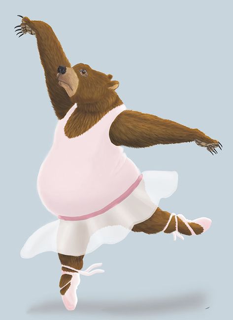 Dancing Bear Illustration, Dancing Animals Drawing, Ballerina Cartoon, Bear Dancing, Ballet Illustration, Ballerina Illustration, Dancing Drawing, Ballerina Bear, Ballet Drawings