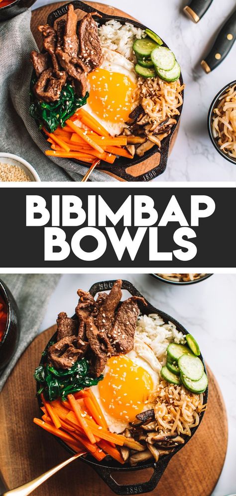 Filipino Rice Bowl Ideas, Bibimbap Bowls, Work From Home Lunch, Quick Easy Meal Prep, Homemade Takeout, Bibimbap Bowl, Korean Bibimbap, Bibimbap Recipe, Healthy Ramen