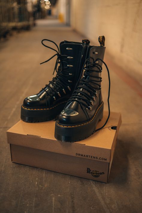 Embrace the darkness with every step. 💀 Jadon Max Buttero Leather Platform Boots - where goth meets luxury. Jadon Max Platform Boot, Dr Martens Jadon Hi, Dr Martens Jadon Max, Jadon Max, Embrace The Darkness, Platforms Sneakers, Dr Martens Jadon, Leather Platform Boots, Future Of Fashion