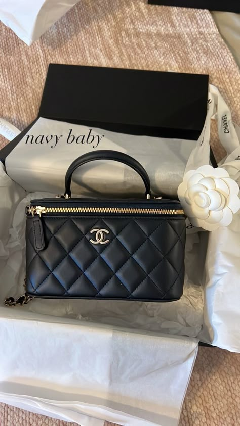 Chanel bag
Navy Chanel flap
Navy Chanel 
Chanel Vanity with Chain
Vanity bag
Luxury handbag
Bag goals Navy Vanity, Navy Chanel, Expensive Bag, Luxury Bags Collection, Minimalist Bag, Vanity Bag, Girly Bags, Fancy Bags, Luxury Purses