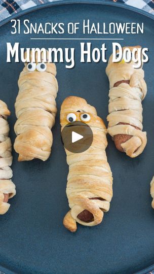 131 reactions · 16 shares | Day 16 - Mummy Hot Dogs

Welcome to the 31 Snacks of Halloween! Every day for 31 days I will share a fun snack to get you ready for Halloween entertaining! Mummy Hot Dogs 🌭 are a fun and easy Halloween dinner or appetizer idea. They are easy to make and look so fun!

INGREDIENTS 
- Hot Dogs
- Crescent Dough
- Candy Eyes

#halloweenfood #halloweendinner #mummyhotdogs #halloweenfoodideas #halloweensnacks | Ashley Kay | Vintage Relaxation · Pumpkin Patch Seranade Easy Halloween Dinner, Easy Halloween Treats For Kids, Halloween Mummy Hot Dogs, Mummy Hot Dogs, Mummy Dogs, Candy Eyes, Halloween Entertaining, Crescent Dough, Halloween Dinner