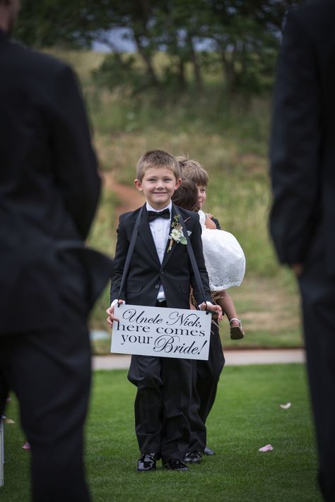 Nephews In Wedding Cute Ideas, Wedding Ideas For Kids, Wedding Procession, Bride Sign, Engage Kids, Wedding Reception Venues, My Nephew, First Fathers Day, Wedding Aisle