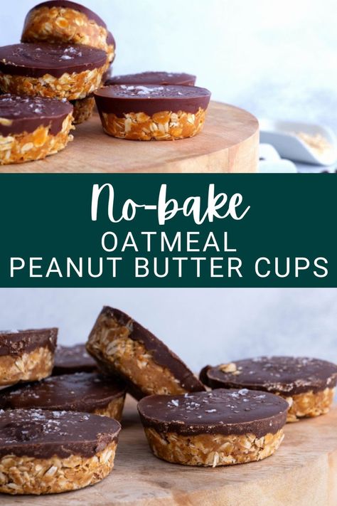 Peanut Butter Oatmeal Muffins, Oats And Chocolate, No Bake Oatmeal, Oatmeal Dessert, Peanut Butter Oat Bars, Oatmeal Peanut Butter, Healthy Peanut Butter Cups, Three Family, Chocolate Peanut Butter Desserts