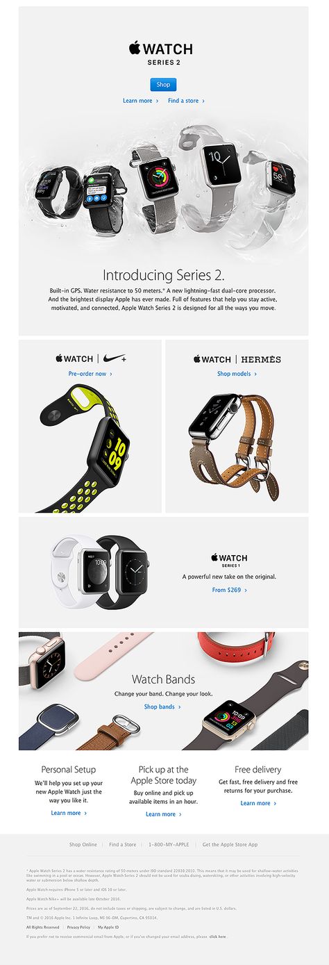 Apple Advertising, Hermes Watch, Email Template Design, Email Design Inspiration, Apple Watch Series 2, Newsletter Design, Best Email, Apple Watch Series 1, Web Layout