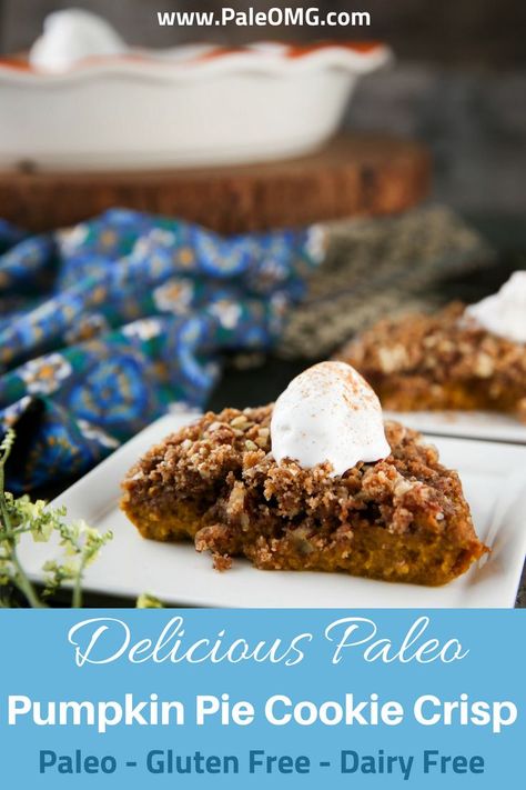 Paleo Pumpkin Recipes Desserts, Pumpkin Pie Cookie Recipe, Pumpkin Puree Recipes Healthy, Pumpkin Pie Cookies Recipe, Pumpkin Pie Crisp, Gluten Free Cookie Recipe, Pumpkin Pie Cookie, Paleo Pumpkin Recipes, Desserts Pumpkin