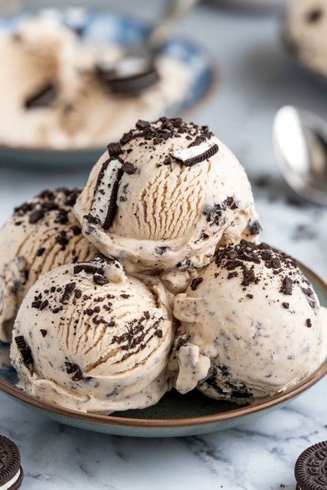 A photo of a  Cookies and Cream Protein Ice Cream a Protein Ice Cream recipes Healthy Cookies And Cream, Cookies And Cream Protein, Protein Ice Cream Recipes, High Protein Desserts, Cookies Cream, Protein Ice Cream, Protein Desserts, Healthy Ice Cream, Delicious Cookies