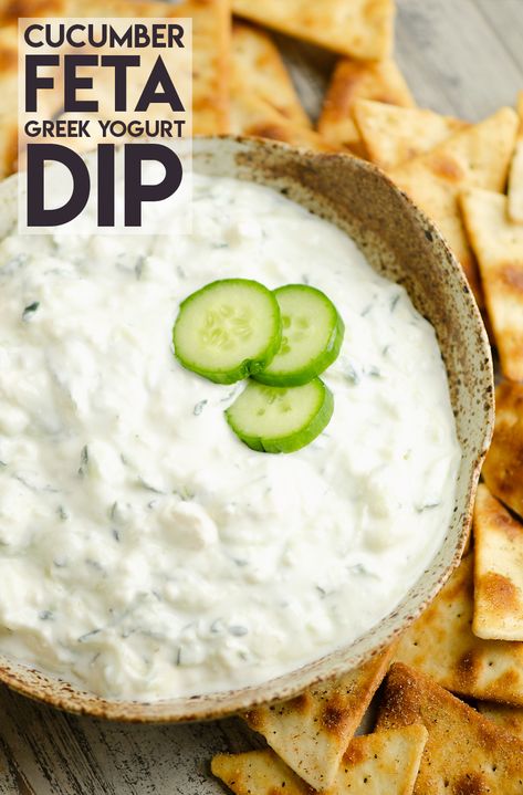 Healthy Greek Yogurt Dip, Feta Cucumber, Greek Yogurt Dip, Cucumber Dip, Greek Yogurt Sauce, Greek Yogurt Dips, Healthy Greek Yogurt, Feta Dip, Yogurt Dip