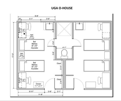 UGA O-House Dorm Room Floor plan Dorm Room Floor Plan, Dorm Room Setup, Dorm Layout, School Floor Plan, Dorm Room Layouts, Bissell Carpet Cleaner, Room Floor Plan, Small Apartment Building, Dormitory Room