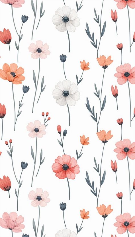 Free Printable Pattern: Delicate Wildflower Design Wildflower Design, Soft Pastel Colors, Spring Vibes, Pattern Vector, Fabric Tags, Printable Patterns, Nature Lovers, Soft Pastel, Pattern Art